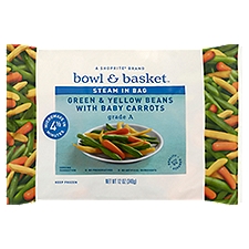Bowl & Basket Steam in Bag, Green & Yellow Beans with Baby Carrots, 12 Ounce