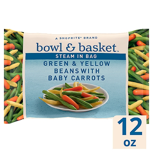 Bowl & Basket Steam in Bag Green & Yellow Beans with Baby Carrots, 12 oz