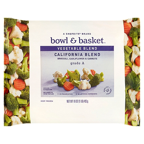 Bowl & Basket Broccoli, Cauliflower & Carrots California Vegetable Blend, 16 oz