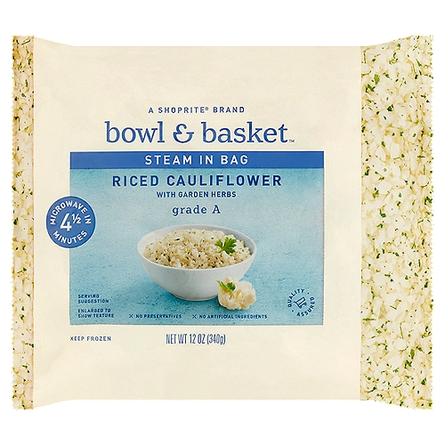Bowl & Basket Steam in Bag Riced Cauliflower with Garden Herbs, 12 oz