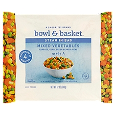 Bowl & Basket Steam in Bag Carrots, Corn, Green Beans & Peas, Mixed Vegetables, 12 Ounce
