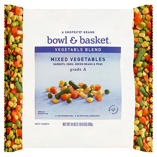 Bowl & Basket Carrots, Corn, Green Beans & Peas Mixed Vegetables, 24 oz