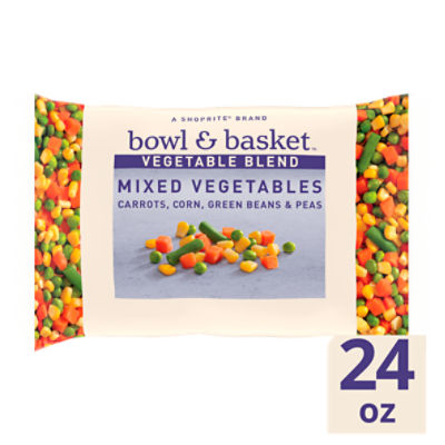 Bowl & Basket Carrots, Corn, Green Beans & Peas Mixed Vegetables, 24 oz, 24 Ounce