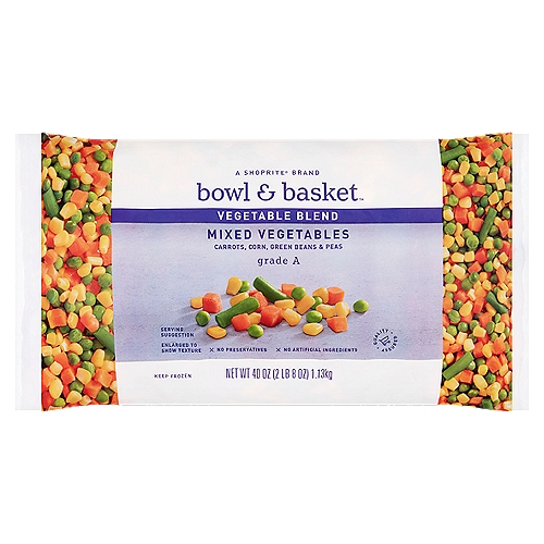 Bowl & Basket Carrots, Corn, Green Beans & Peas Mixed Vegetables, 40 oz