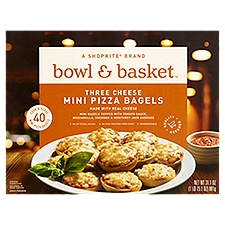 Bowl & Basket Three Cheese Mini, Pizza Bagels, 31.1 Ounce