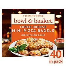 Bowl & Basket Three Cheese Mini Pizza Bagels, 40 count, 31.1 oz