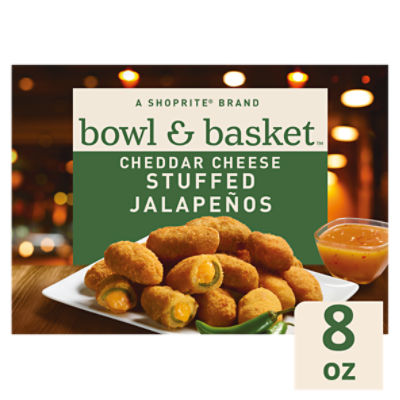 Bowl & Basket Cheddar Cheese Stuffed Jalapeños, 8 oz, 8 Ounce