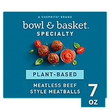 Bowl & Basket Specialty Plant-Based Meatless Beef Style, Meatballs, 7 Ounce
