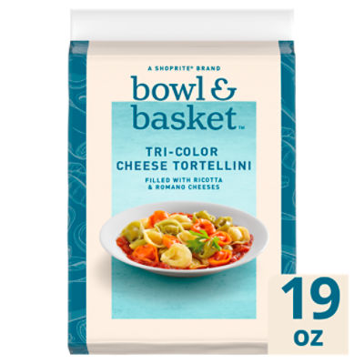 Bowl & Basket Tri-Color Cheese Tortellini Pasta, 19 oz, 19 Ounce