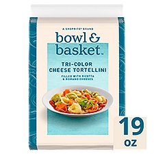 Bowl & Basket Tri-Color Cheese Tortellini Pasta, 19 oz, 19 Ounce