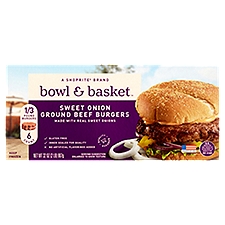 Bowl & Basket Sweet Onion Ground Beef Burgers, 6 count, 32 oz