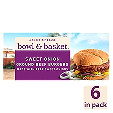 Bowl & Basket Sweet Onion Ground Beef Burgers, 6 count, 32 oz, 32 Ounce