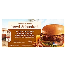 Bowl & Basket Bacon Cheddar Ground Beef, Cheese Burgers, 32 Ounce