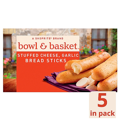 Bowl & Basket Stuffed Cheese, Garlic Bread Sticks, 5 count, 11.5 oz