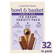 Bowl & Basket Ice Cream Variety Family Pack, 32 count