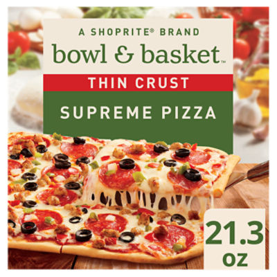 Bowl & Basket Thin Crust Supreme Pizza, 21.3 oz