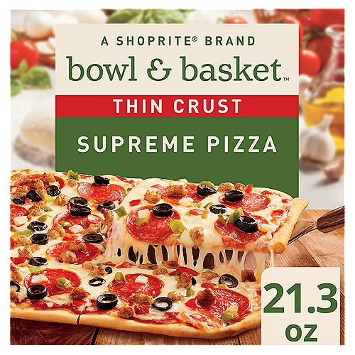 Bowl & Basket Thin Crust Supreme Pizza, 21.3 oz