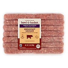 Bowl & Basket Maple Flavored Breakfast Sausage, 14 count, 12 oz, 12 Ounce