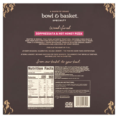 Bowl & Basket Specialty Wood-Fired Soppressata & Hot Honey Pizza, 14.6 oz