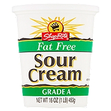 ShopRite Sour Cream - Fat Free, 16 Ounce