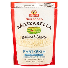 ShopRite Cheese Shredded - Mozzarella - Part Skim, 16 Ounce