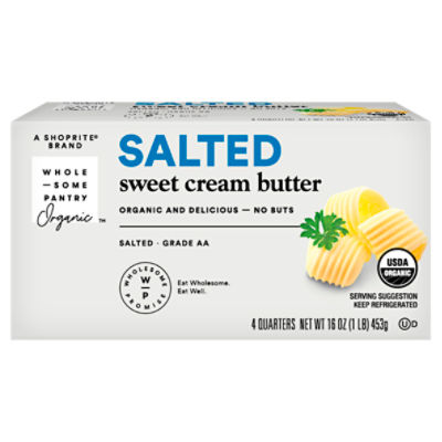 Wholesome Pantry Organic Salted Sweet Cream Butter, 4 count, 16 oz