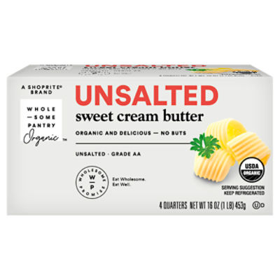 Wholesome Pantry Organic Unsalted Sweet Cream Butter, 4 count, 16 oz