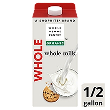 Wholesome Pantry Organic Whole Milk, half gallon, 64 Fluid ounce