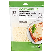 Wholesome Pantry Organic Low-Moisture Part-Skim Mozzarella Shredded, Cheese, 6 Ounce