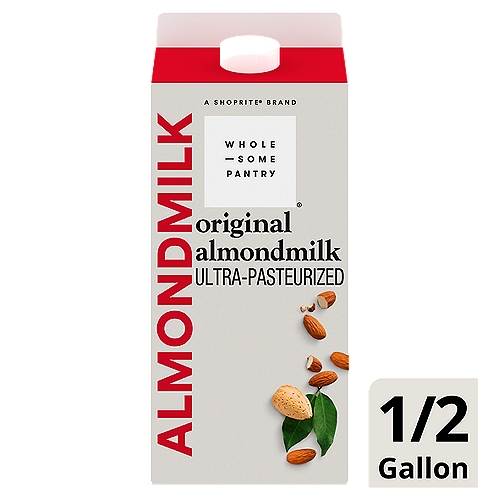 Wholesome Pantry Original Almondmilk, half gallon
This Product: 35% DV (450mg) Calcium per Serving.
Regular Milk: 25% DV (300mg) Calcium per Serving.