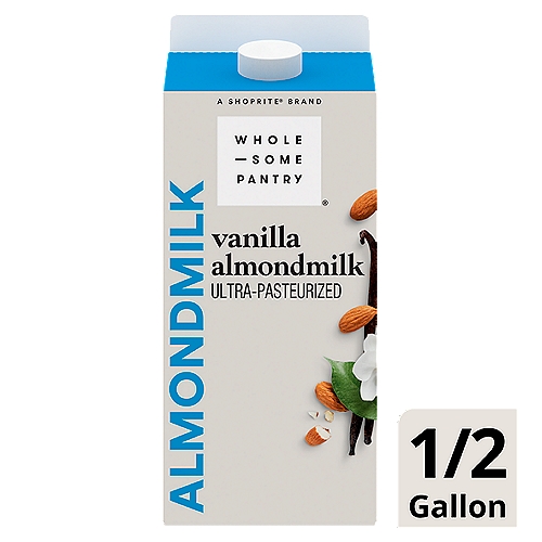 Wholesome Pantry Vanilla Almondmilk, half gallon
50% More Calcium than Whole Milk
This Product: 35% DV (450mg) Calcium per Serving.
Whole Milk: 25% DV (300mg) Calcium per Serving.