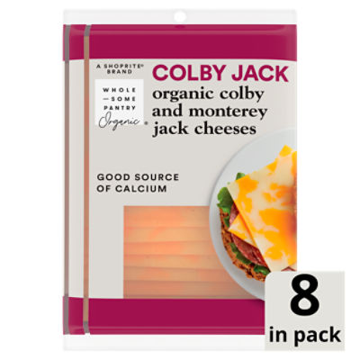 Wholesome Pantry Organic Colby and Monterey Jack Cheeses, 8 count, 6 oz