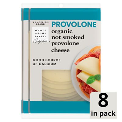 Wholesome Pantry Organic Not Smoked Provolone Cheese, 8 count, 6 oz, 6 Ounce