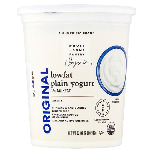 Wholesome Pantry Organic Original Lowfat Plain Yogurt, 32 oz