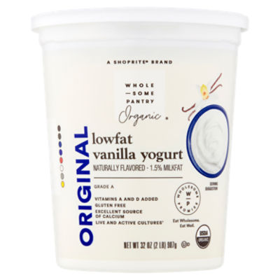 Wholesome Pantry Organic Original Lowfat Vanilla Yogurt, 32 oz