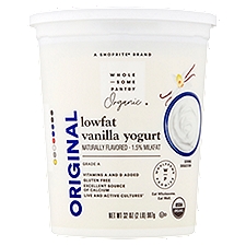 Wholesome Pantry Organic Original Lowfat Vanilla Yogurt, 32 oz, 32 Ounce
