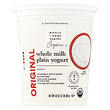 Wholesome Pantry Organic Original Whole Milk Plain, Yogurt, 32 Ounce