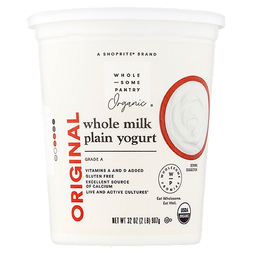 Wholesome Pantry Organic Original Whole Milk Plain Yogurt, 32 oz