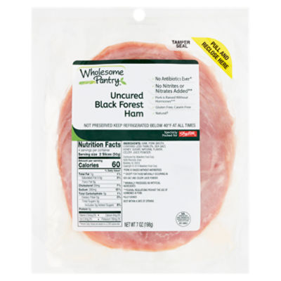 Wholesome Pantry Uncured Black Forest Ham, 7 oz