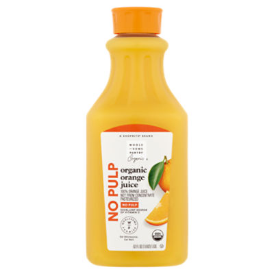 Wholesome Pantry Organic No Pulp 100% Orange Juice, 52 fl oz, 52 Fluid ounce