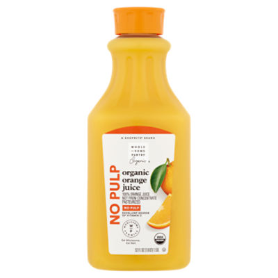 Wholesome Pantry Organic No Pulp 100 Orange Juice, 52 fl oz The