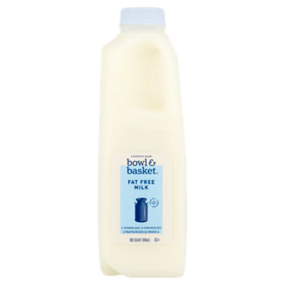 Bowl & Basket Fat Free Milk, one quart, 32 Fluid ounce