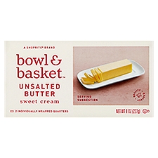 Bowl & Basket Sweet Cream Unsalted Butter, 2 count, 8 oz, 8 Ounce
