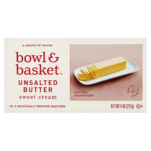 Bowl & Basket Sweet Cream Unsalted Butter, 2 count, 8 oz