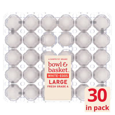 Bowl & Basket White Eggs, Large, 30 Count, 60 oz