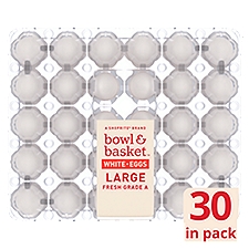 Bowl & Basket White Eggs, Large, 30 count, 60 oz, 30 Each