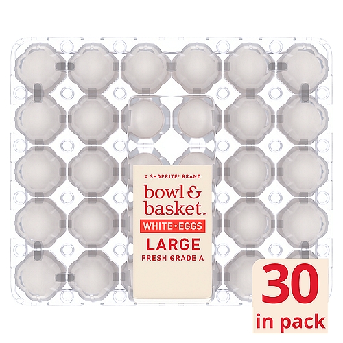 Bowl & Basket White Eggs, Large, 30 count, 60 oz