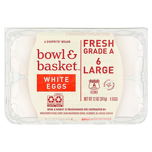 Bowl & Basket White Eggs, Large, 6 count, 12 oz