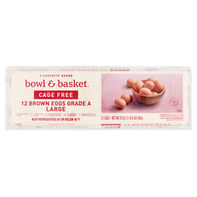 Bowl & Basket Cage Free Brown Eggs, Large, 12 count, 24 oz, 12 Each