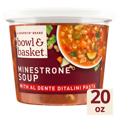 Bowl & Basket Minestrone Soup with Al Dente Ditalini Pasta, 20 oz